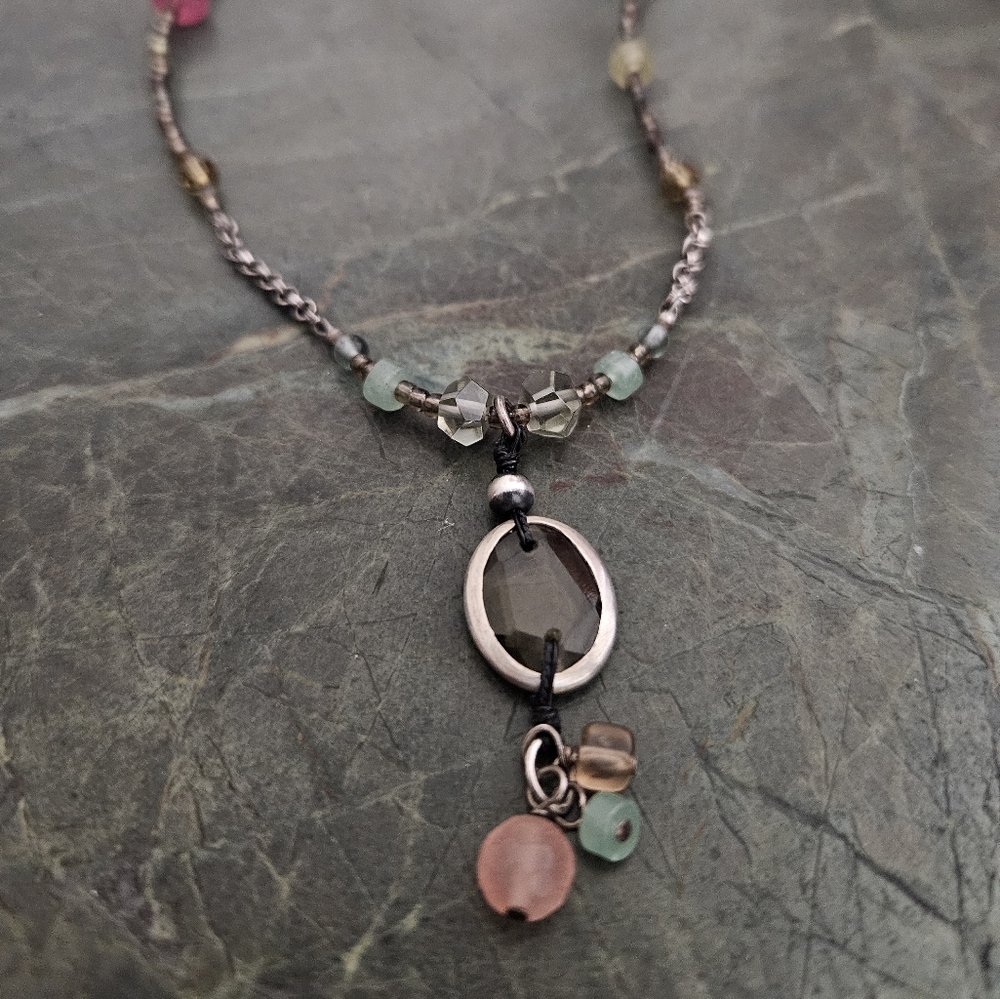 Silpada .925 Sterling Silver Chalcedony Aventurine Multicolor Beaded Necklace